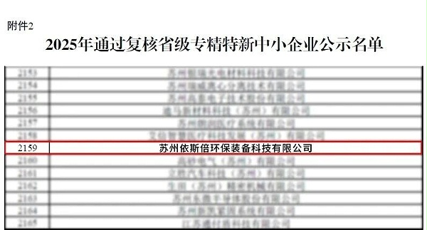 依斯倍成功入选2025年度省级专精特新企业名单 (2)